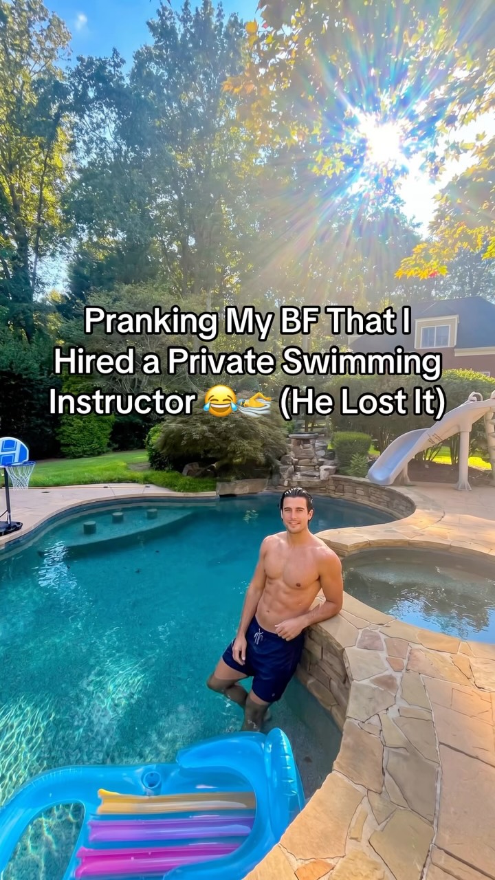POV: I told my boyfriend my private swimming instructor looked like this... and he completely lost it 😂🏊‍♀️💀