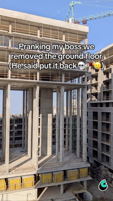 Instructions unclear: ground floor deleted. 🏗️ Oops.
#prank #construction #building #boss #newconstruction 
@cantina