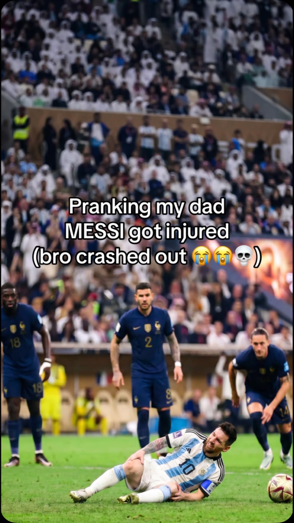 Did I go too far 😭😭 #worldcup #messi #football #prankvideo #dad
