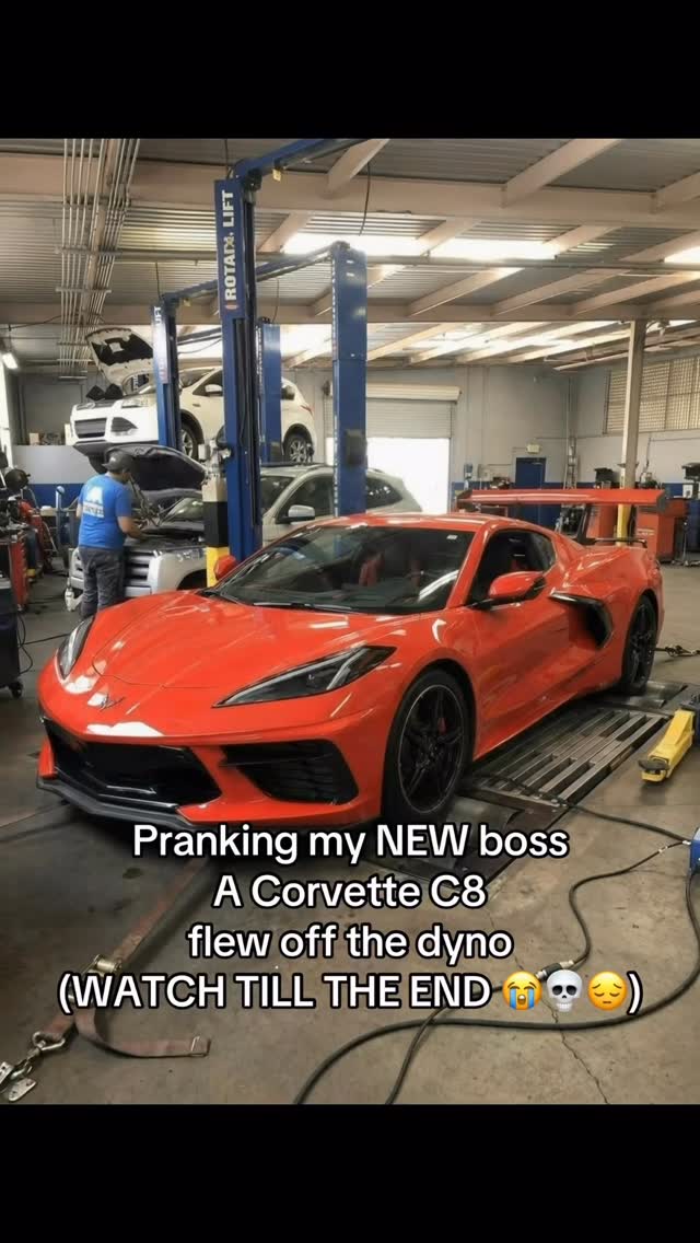 uhhh chat am I gonna b okay? 😭💀 #prankvideo #ai #corvette #boss #fyp