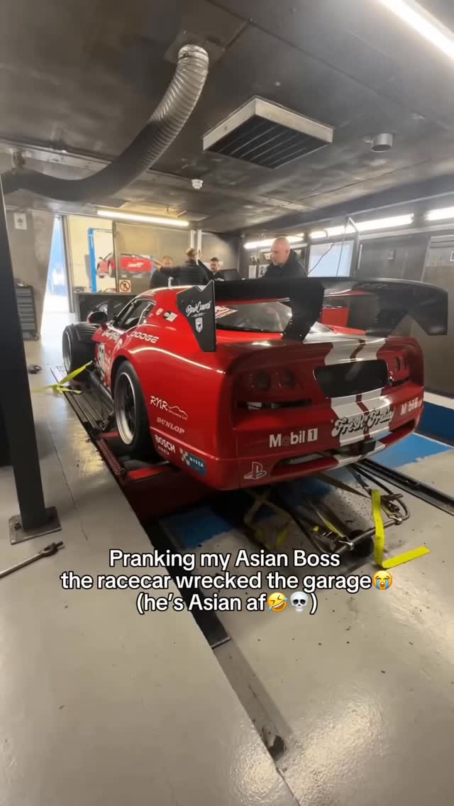 Bossman is gonna kill me 💀🤣 #prank #racecar #bossman #reaction
