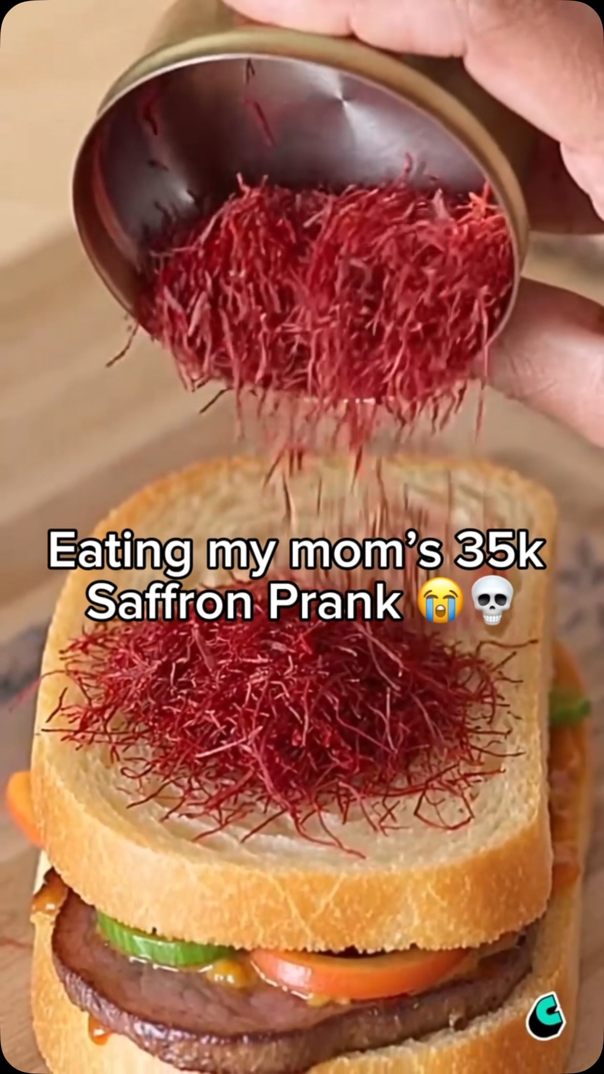 Ate my mom’s 35k saffron prank 😭💀