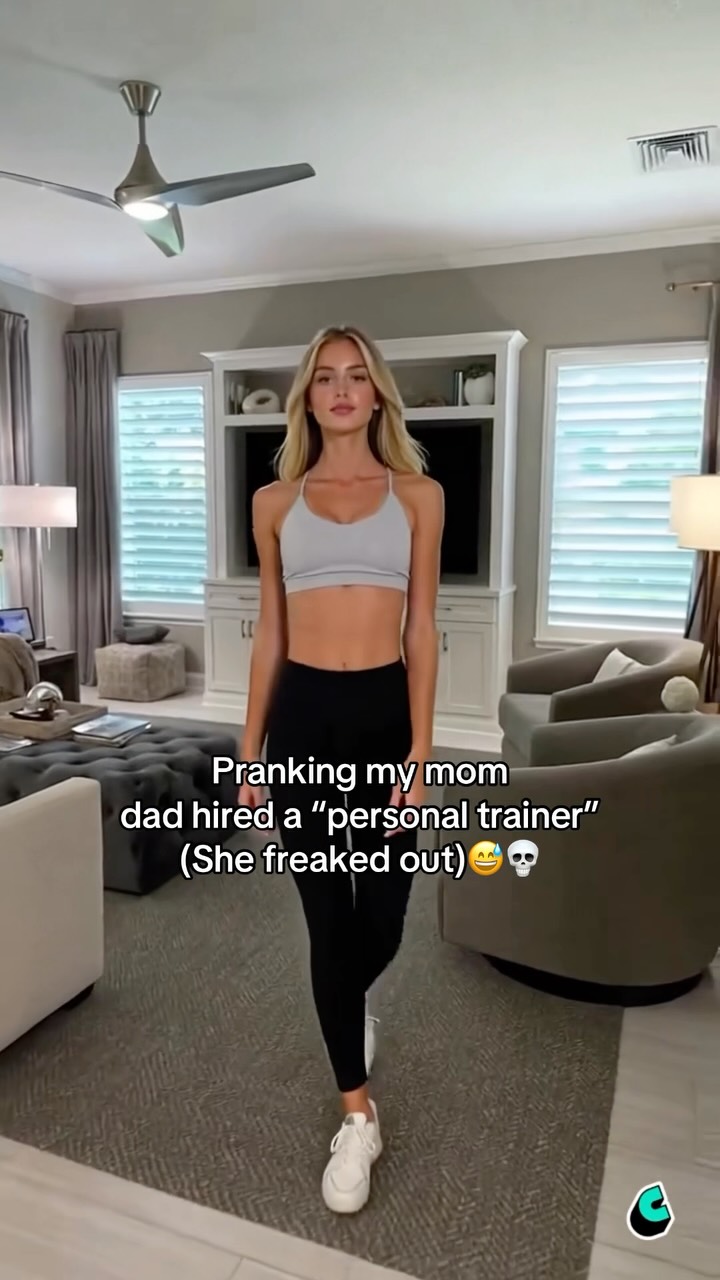 She didn’t like it at all 😂#mom #personaltrainer #funnyvids #prank #viralvideo