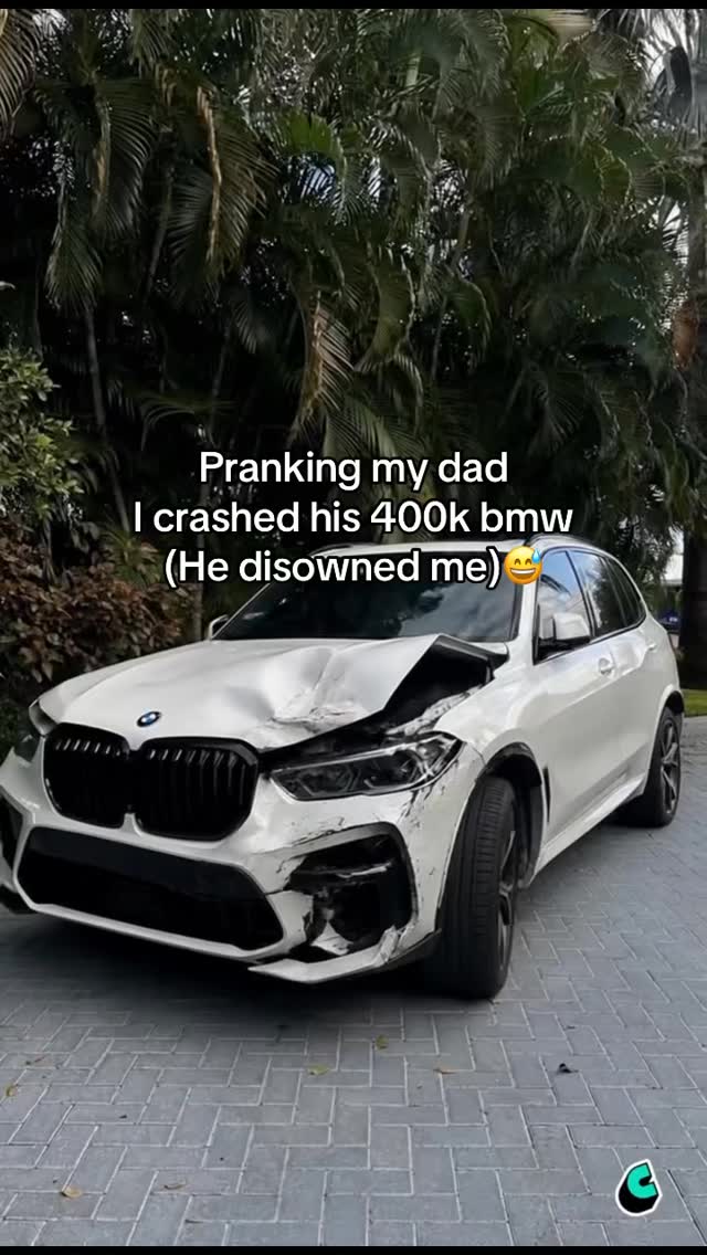 Dad was mad 😂💀 #dad #bmw #prank #viralvideo #funnyvids