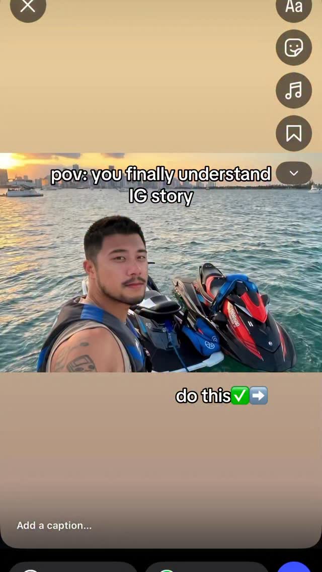 How to post Instagram story #summer #miami #photoediting #instagramstory #jetski
