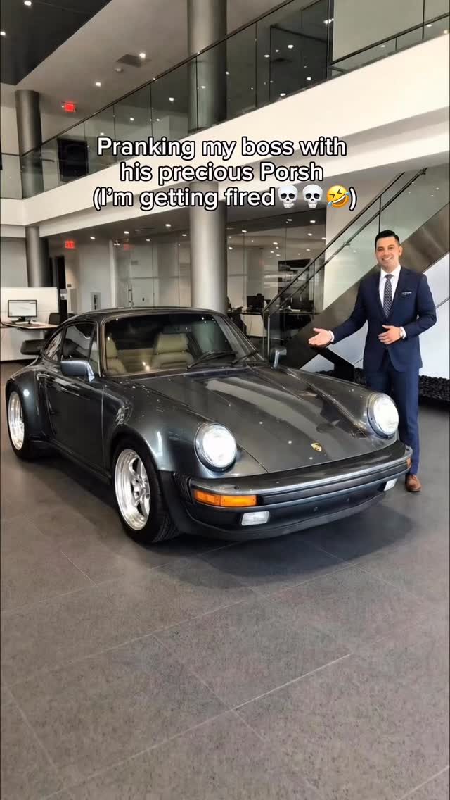 i’m sooo fired #prank #carprank #porsche #prankvideo
