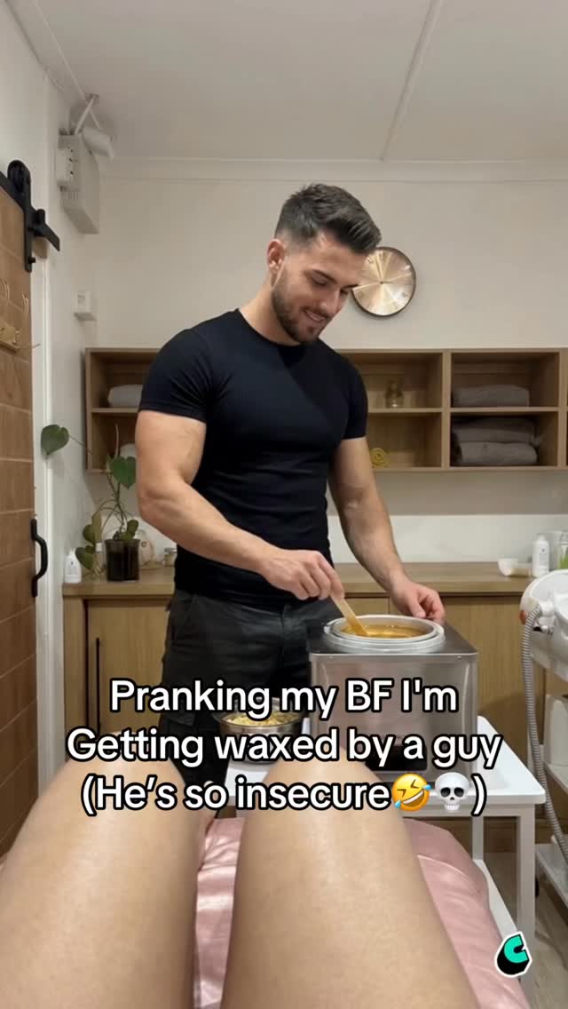 He’s so insecure🙄 #waxing #pranks #bf #funny #prankvideo