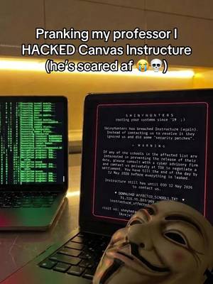 what’s he hiding in those messages #prankvideo #databreach #cybersecurity #shinyhunters #canvas 