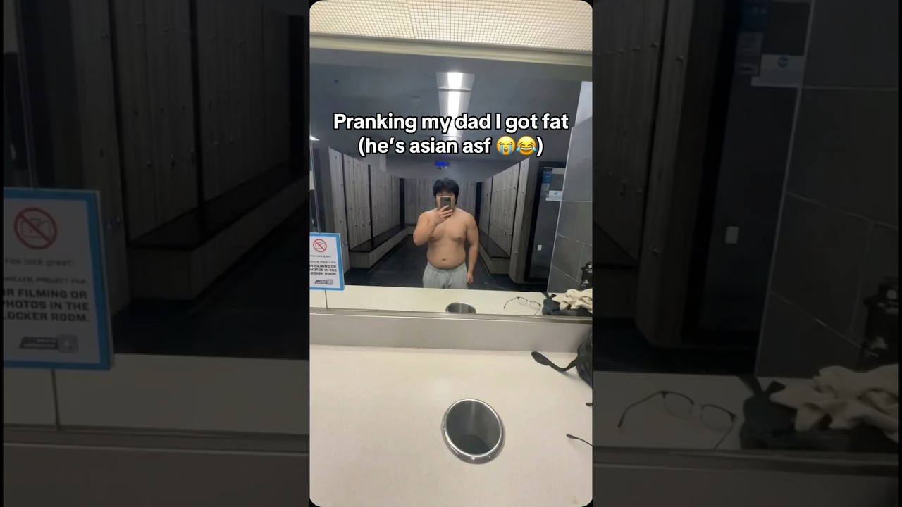 He really thinks I got fat 😭✌️#prank #dad #asian #funny #prankvideo