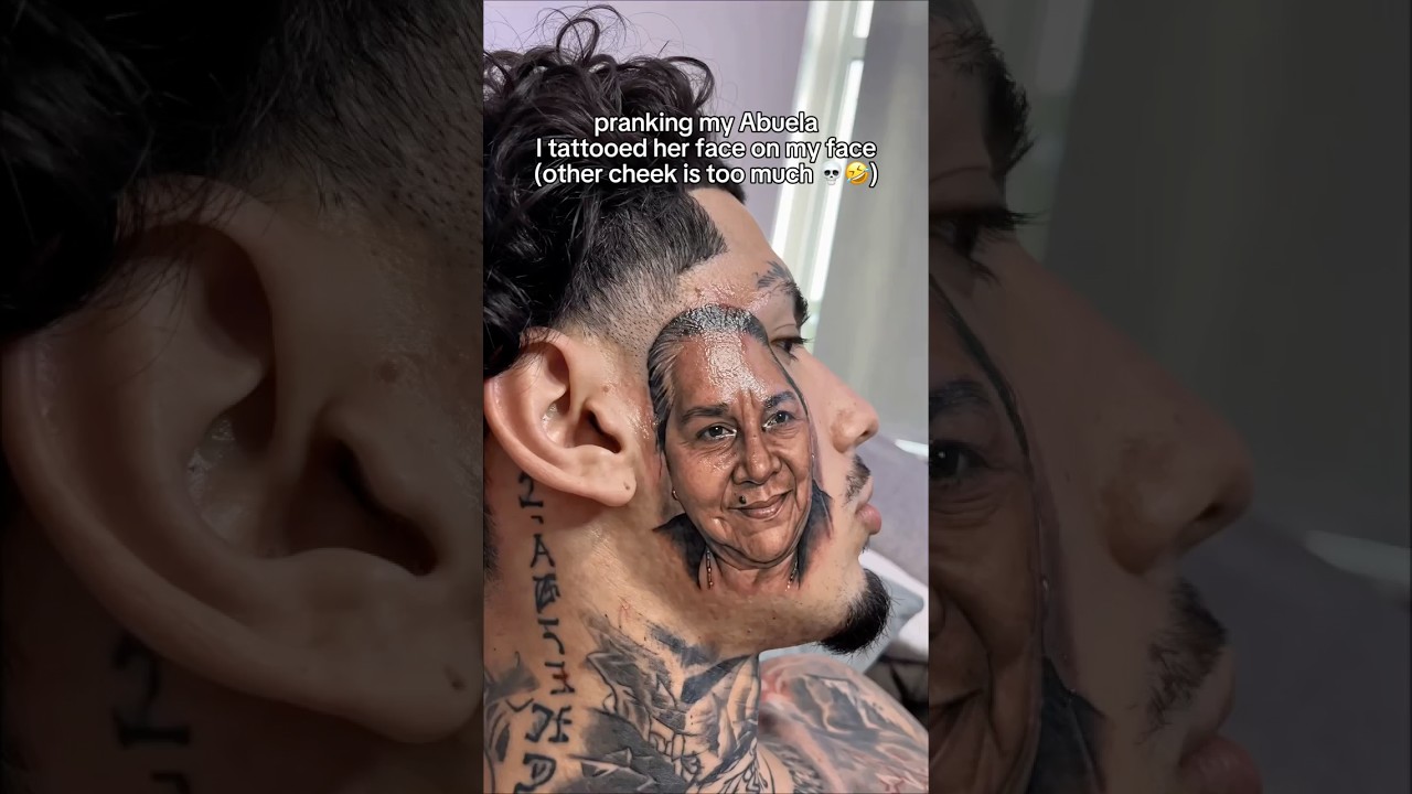 But I already got the appointment for the other cheek Abela💀🤣 #prank #abuela #tattoo #prankvideo